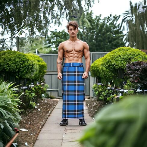 ثيرد اي اكسبورت طقم ملابس لافالافا مصنوع من القطن بنسبة 100% للرجال من هاندلوم، طقم من 3 قطع من قماش لافالافا، فيشتي للرجال من موندو كيرالا in Kuwait