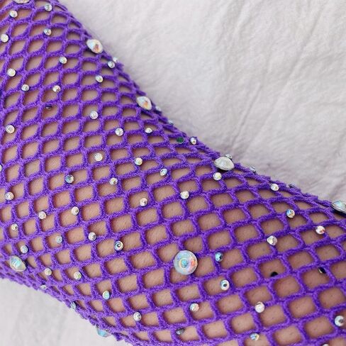 aoozleny Women Girls Rhinestone Fingerless Fishnet Gloves,Fish Net Arm Sleeve for 80s Party Halloween in Kuwait