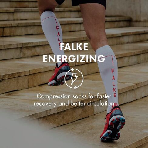 FALKE Men's Energizing Sports Compression Socks, Breathable Quick Dry, 1 Pair in Kuwait