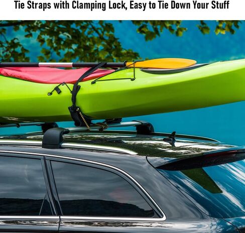 أذريا احزمة ربط للدراجات النارية مقاس 1 انش × 12 قدم (4 عبوات) تم اختبارها في المختبر بقوة كسر 1100 باوند، مجموعة ربط بمشبك كام ستيل مع حلقات ناعمة مدمجة - توفر امان اكثر من الحبل in Kuwait