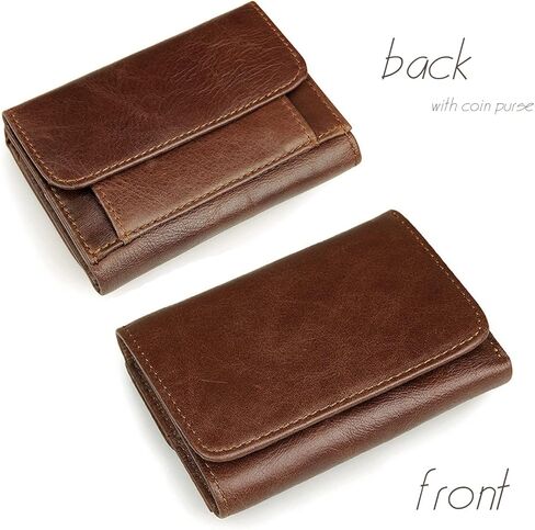 LITTLE · GRASS Leather Minimalist Trifold wallet for Men with RRID Protection and coin purse (Rfid Blocking with Coin Purse Dark Brown) in Saudi Arabia