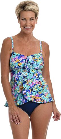 Maxine Of Hollywood Women's Ruffle Front Tankini Swimsuit Top in Saudi Arabia