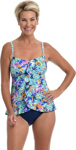 Maxine Of Hollywood Women's Ruffle Front Tankini Swimsuit Top in Saudi Arabia