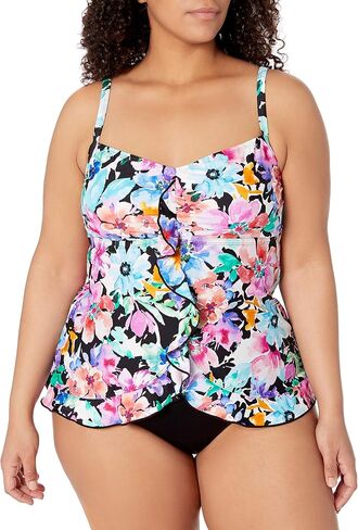 Maxine Of Hollywood Women's Ruffle Front Tankini Swimsuit Top in Saudi Arabia