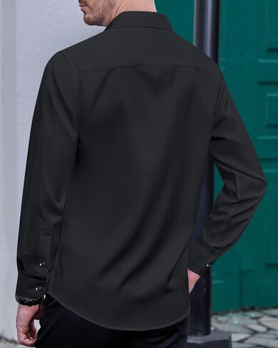 قمصان بقصة ضيقة من Lion Nardo للرجال بأكمام طويلة قمصان كاجوال بأزرار للأسفل قمصان خالية من التجاعيد ودرع البقع in Kuwait