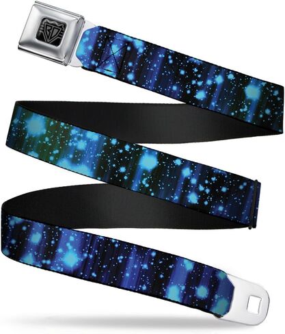 حزام الأمان بإبزيم للأسفل - Galaxy Sparkle Black/Blue-Purple Fade - عرض 1.0 بوصة - طول 20-36 بوصة in Saudi Arabia