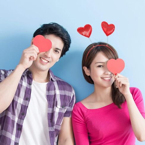 Zhehao 4 Pack Valentine's Day Heart Headband Heart Headbopper Valentine Red Plastic Headband for Holiday Costume Party in Saudi Arabia