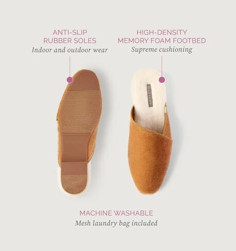 Luvons House Slippers for Women. Stylish, comfortable, machine washable. Memory foam cushion, faux fur, arch support, anti-slip sole for indoor and outdoor wear. in Saudi Arabia