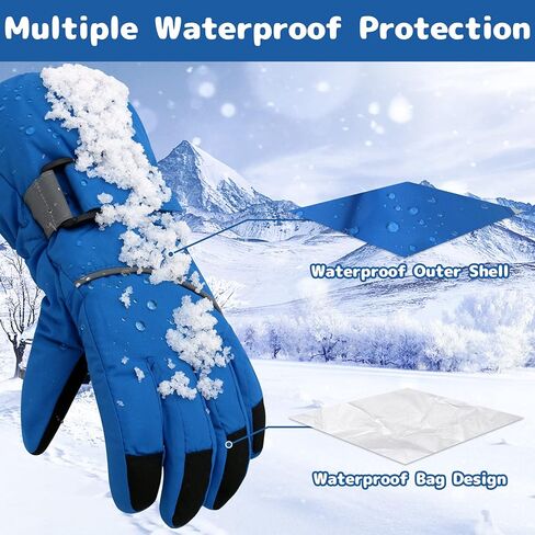 Olreco Kids Snow Gloves for Boys Toddler Waterproof Gloves Girls Winter Gloves Kids Gloves Winter Waterproof Kids Ski Gloves in Kuwait