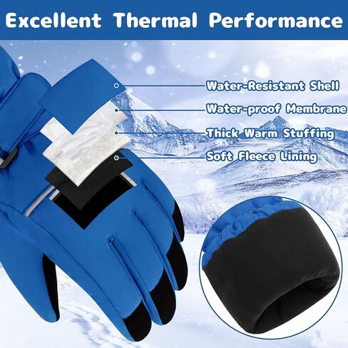 Olreco Kids Snow Gloves for Boys Toddler Waterproof Gloves Girls Winter Gloves Kids Gloves Winter Waterproof Kids Ski Gloves in Kuwait