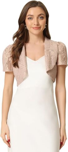 Allegra K Floral Lace Shrug for Women's Work Crop Cardigan Wedding Guest Elegant Bolero in Saudi Arabia
