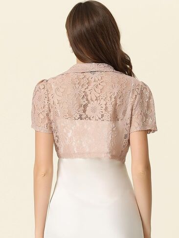 Allegra K Floral Lace Shrug for Women's Work Crop Cardigan Wedding Guest Elegant Bolero in Saudi Arabia