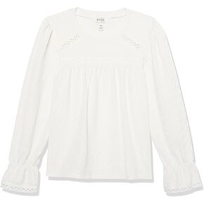 Speechless Girls' Smocked Cuff Long Sleeve Top