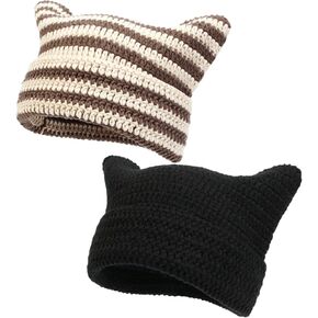 Women Beanie Warm Winter Hats, Soft Knit Lazy Beanie for Women, Women Cat Beanie，Women Fox hat, Slouchy Beanies for Women