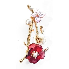 (XZ2020-3) CCijiNG Brooches for Women with Crystal, Pink Flower, Rhinestone Brooches Pins Elegant Jewelry Blossom Fashionable Gifts Ladies Bouquet Brooches Pin for Birthday, Party, New Year, Wedding