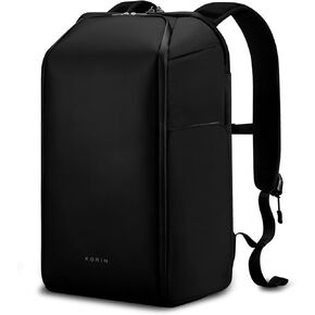 KORIN Laptop Bag For Men Women - Laptop Backpack 15.6" Travel Backpack with USB Charging Port, Original Design Flippack Anti-Theft Backpack For Traveling, Hiking, Commuting, Black