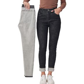 Fakanhui Women's Fleece Lined Winter Thermal Jeans Wear Jeggings Denim Skinny Pants Leggings