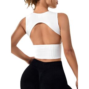 COZYEASE Women's Sleeveless Comfy Workout Yoga Tank Tops Cut Out Back Sports Tops in Saudi Arabia