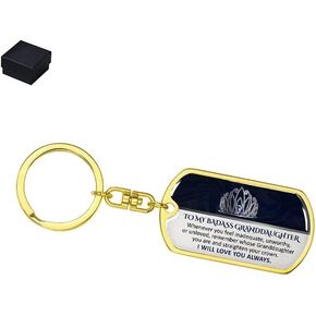 To My Daughter Gift Keychain, Keepsake for Granddaughter Keychain, Grandma Keychain, Engraved Stainless Steel Key chain in Saudi Arabia
