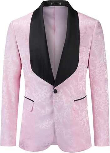 Boyland Mens 2 Pieces Paisley Suit Slim Fit Single Breasted Shawl Lapel Suit Jacket Trousers Party Suit in Kuwait