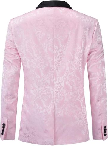 Boyland Mens 2 Pieces Paisley Suit Slim Fit Single Breasted Shawl Lapel Suit Jacket Trousers Party Suit in Kuwait