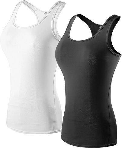Women's Fitness Fast Dry Compression Running Sleeveless Athletic Tank Top 2/3 Packs in Kuwait