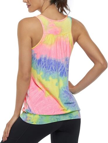 قمصان Miusey النسائية المدمجة في حمالة الصدر بدون أكمام بدون أكمام للتمارين الرياضية واليوجا in Kuwait