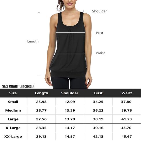 قمصان Miusey النسائية المدمجة في حمالة الصدر بدون أكمام بدون أكمام للتمارين الرياضية واليوجا in Kuwait