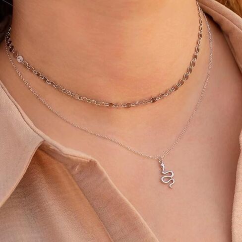 Z-Jeris Reputation Snake Necklace for Women Layered 18k Gold Snake Necklace Reputation Necklace Music Lover Gift Singer Gifts Singer Song Inspired Fans Gift in Kuwait