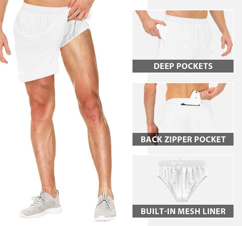 Cakulo Men's 5 Inch Running Tennis Shorts Quick Dry Athletic Workout Active Shorts with Pockets in Saudi Arabia