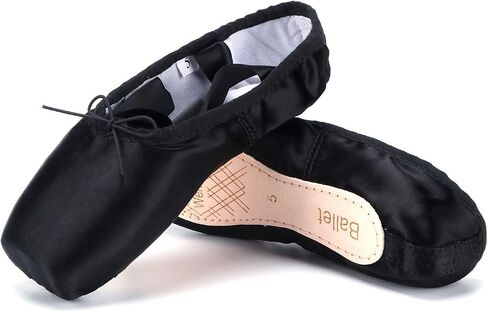 WENDYWU Girls Womens Dance Shoe Pink Ballet Pointe Slippers Ballet Flats Shoes with Ribbons Toe Pads Black Pink Red in Kuwait