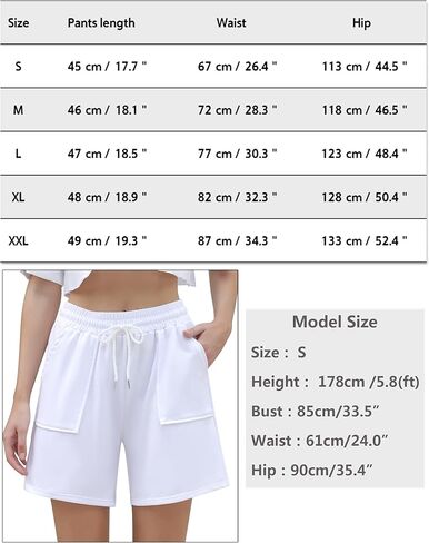 شورت نسائي من Cowasto مصنوع من القطن كاجوال صيفي فضفاض رياضي قصير برباط للخصر مع جيوب in Kuwait
