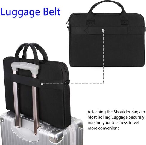 حقيبة لابتوب Taygeer 15.6 بوصة، حقيبة كمبيوتر محمول رفيعة للرجال والنساء، حقيبة حمل محمولة للأعمال وحقيبة كتف للكمبيوتر المحمول، 15 ملحق للكمبيوتر المحمول متوافق مع HP/Dell/Lenovo/Asus/Microsoft Surface in Kuwait