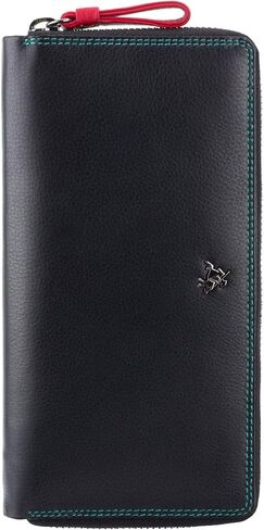 Visconti Spectrum 33 Multi Colored Soft Leather Ladies Wallet Purse Clutch (Red Multi), Large in Saudi Arabia