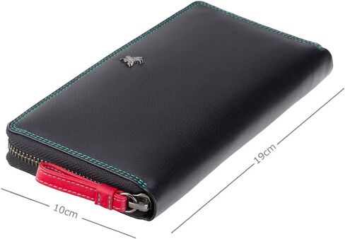 Visconti Spectrum 33 Multi Colored Soft Leather Ladies Wallet Purse Clutch (Red Multi), Large in Saudi Arabia