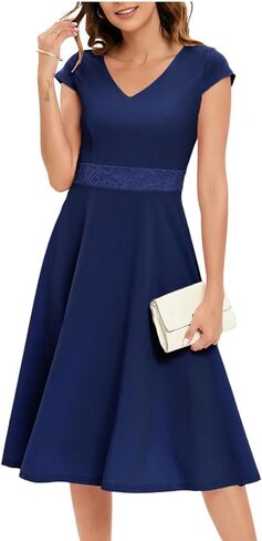 فستان حفلات الكوكتيل مناسب ومتوهج من Gardenwed للنساء برقبة على شكل حرف V وأكمام قصيرة وفساتين شبه رسمية لحفلات العودة للوطن in Kuwait