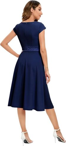 فستان حفلات الكوكتيل مناسب ومتوهج من Gardenwed للنساء برقبة على شكل حرف V وأكمام قصيرة وفساتين شبه رسمية لحفلات العودة للوطن in Kuwait