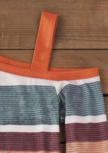 AIMITAG Women's Cold Shoulder T-Shirt Color Block Long Sleeve Casual Blouse Tunic Tops Fashion Basic Shirts in Kuwait