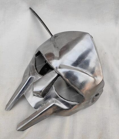 WAVE NAUTICAL - قناع وجه مصارع MF Doom Madvillain 18 جم من الفولاذ الطري نسخة طبق الأصل من خوذة مصارع العصور الوسطى Doom Gladiator قناع وجه مصنوع يدويًا MF Doom العصور الوسطى in Kuwait