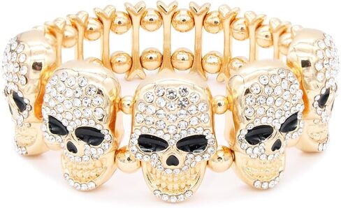 Lavencious Skull Stretch Bracelet Elastic Band Party Jewelry for Women 7" in Saudi Arabia