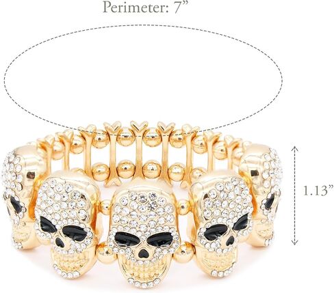Lavencious Skull Stretch Bracelet Elastic Band Party Jewelry for Women 7" in Saudi Arabia