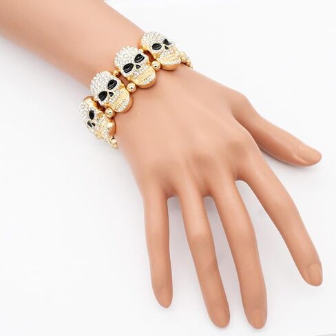 Lavencious Skull Stretch Bracelet Elastic Band Party Jewelry for Women 7" in Saudi Arabia