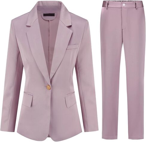 YYNUDA Women's Business Suit Set Ladies 2 Piece Office Work Solid Blazer Jacket and Pants in Kuwait