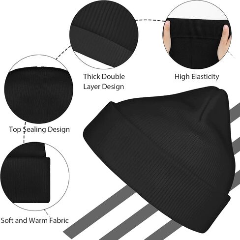 DIVINA VITAE Knitted Beanie Hat for Men and Women, Winter Skull Cap Cuffed Winter Hats Soft Thick Warm Stretchy Knit Caps in Kuwait
