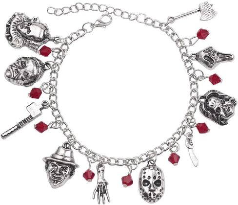 Zhang shine Horror Classic Scary Movies Bracelet Horror Charm Bracelet Cosplay Jewelry Halloween Gifts for Girl Woman in Saudi Arabia