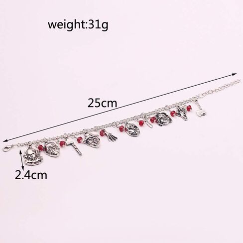 Zhang shine Horror Classic Scary Movies Bracelet Horror Charm Bracelet Cosplay Jewelry Halloween Gifts for Girl Woman in Saudi Arabia