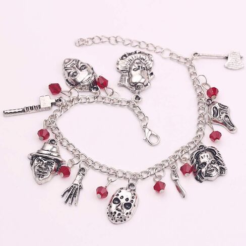 Zhang shine Horror Classic Scary Movies Bracelet Horror Charm Bracelet Cosplay Jewelry Halloween Gifts for Girl Woman in Saudi Arabia