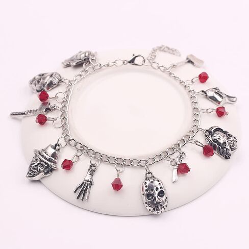 Zhang shine Horror Classic Scary Movies Bracelet Horror Charm Bracelet Cosplay Jewelry Halloween Gifts for Girl Woman in Saudi Arabia