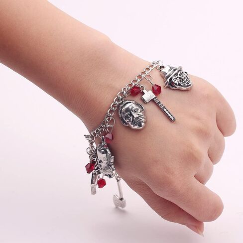 Zhang shine Horror Classic Scary Movies Bracelet Horror Charm Bracelet Cosplay Jewelry Halloween Gifts for Girl Woman in Saudi Arabia