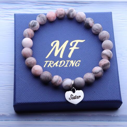 MFTRADING سوار مطرز للنساء هدايا ملهمة لأمي ابنة جرامدما أخت أفضل أصدقاء هدية عيد ميلاد سوار حجر الطبيعة in Kuwait